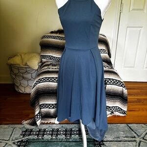 High low Halter Blue Dress Womens Small Dressy Star